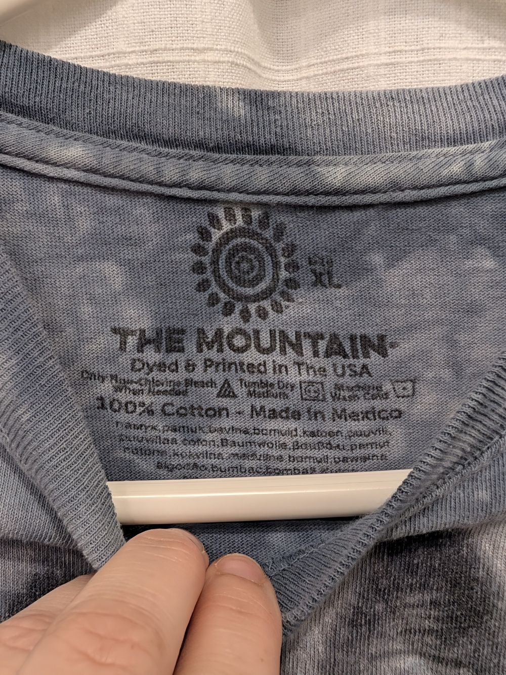 THE MOUNTAIN "SNOW PLOW WOLF" 2002 T Shirt XL Blue Tie Dye Y2K Grunge Streetwear - Picture 8 of 12